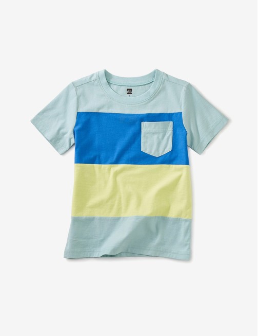 Pop Pocket Printed Tee Indian Teal