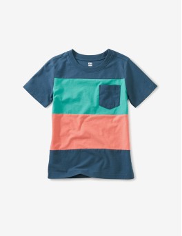 Pop Pocket Printed Tee Indian Teal