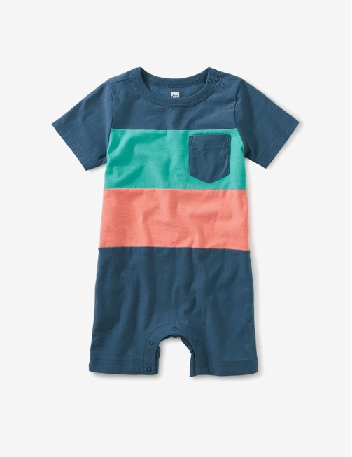 Plaid Buttoned Baby Romper