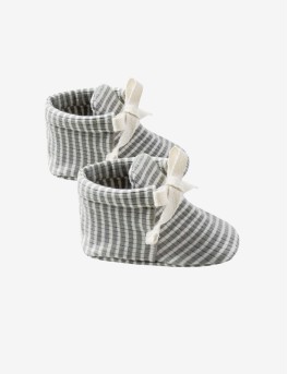 Ribbed Baby Booties Eucaltus Stripe