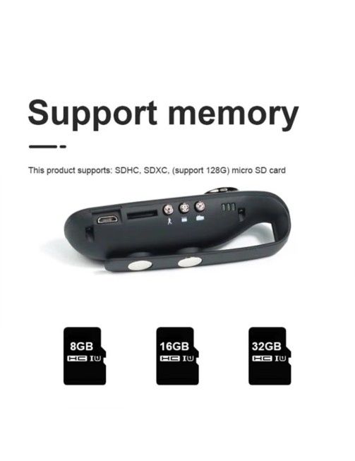 1080P HD Action Sports Camera with Built-in Battery and Rear Clip, 4K 30fps Video Capture