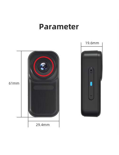 1.47 Inch Screen Mini Thumb Action Camera Magnetic Charging 10-20x CMOS Zoom