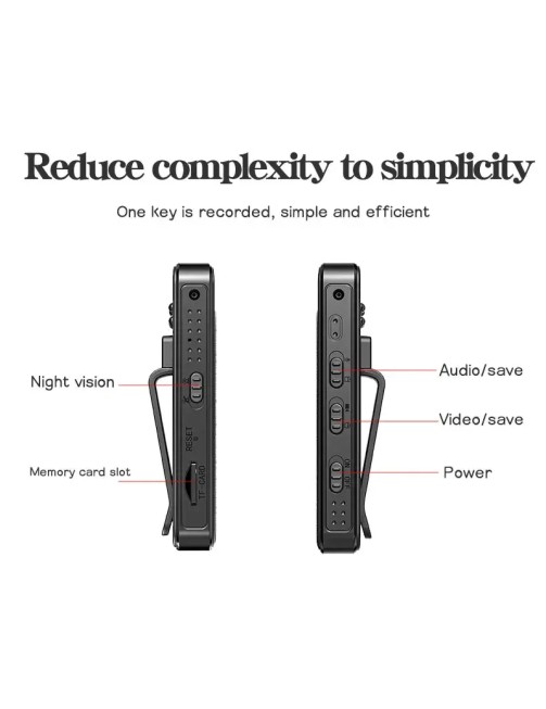 1080P Rotating Lens Multi-function Action Camera Clip-on Body Camera