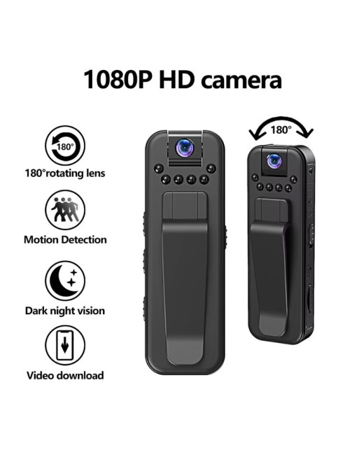1080P Rotating Lens Multi-function Action Camera Clip-on Body Camera