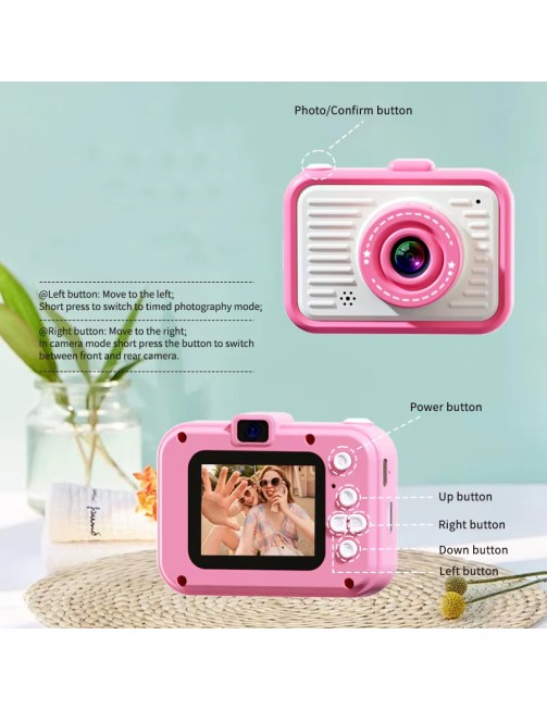 HD Dual Camera Kids Sports Camera 2.0-Inch Screen 10-20x Zoom with MicroSD Card