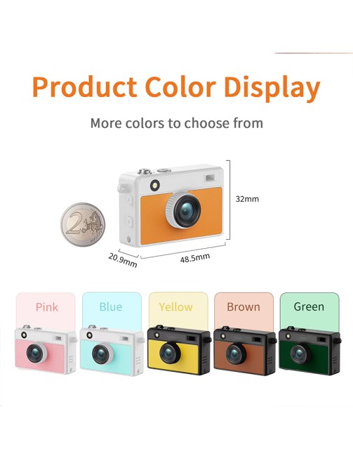 Compact Mini Camera 20MP Photo Output Sensor Keychain Camera Travel Kids Digital Camera