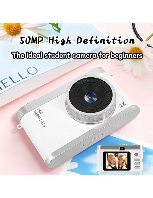 48MP Digital Camera 4K Video Recording Flip Screen Zoom Portable Photography Camera