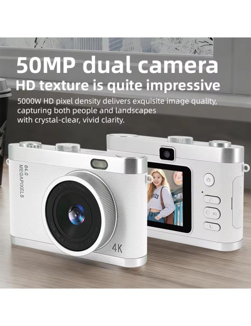 48MP Digital Camera 4K Video Recording Flip Screen Zoom Portable Photography Camera