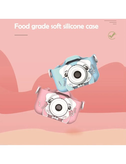Kids Cartoon Dog Toy 2.0-Inch HD Digital Camera Dual Selfie 1080P Toy Camera