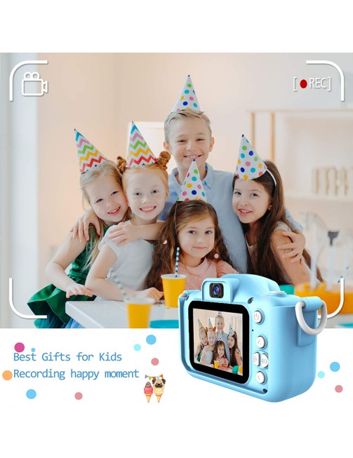 Kids Cartoon Dog Toy 2.0-Inch HD Digital Camera Dual Selfie 1080P Toy Camera