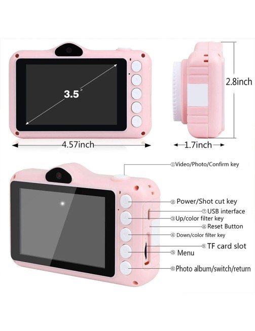 Kids Mini Digital Camera Rechargeable Filter Function Photography Gift