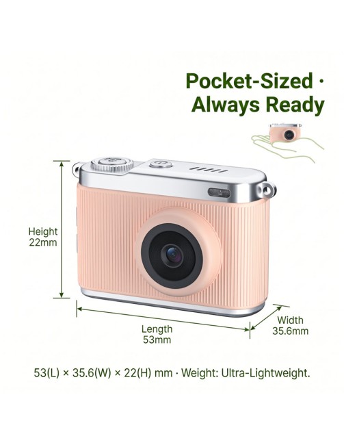 64MP Selfie Camera 2.5K HD Video Fill Light Slow Motion Compact Mini Camera