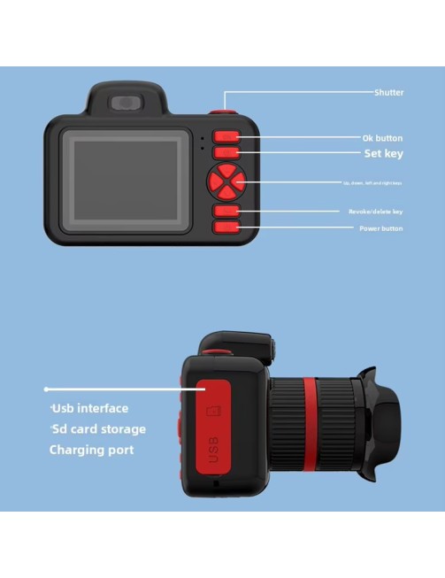 Children Digital HD Camera Mini Dual Lens DSLR Educational Toy