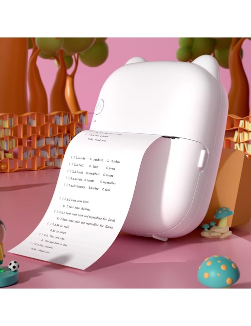 Mini Thermal Printer Black and White Portable Pocket Printer for School Stationery Homework Camera Diary