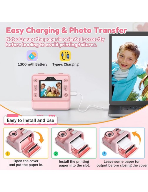 Kids Digital Instant Camera 1080P Video 48MP Photo Material