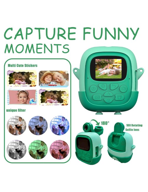 Portable Digital Camera with 1080p Video and Instant Printing – Includes Silicone Case