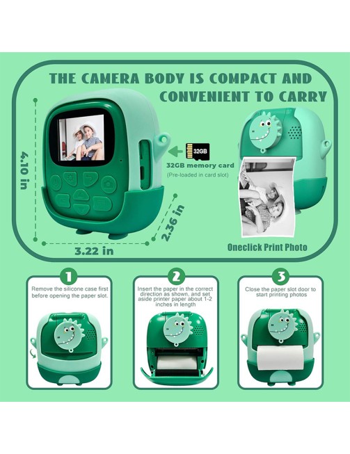 Portable Digital Camera with 1080p Video and Instant Printing – Includes Silicone Case