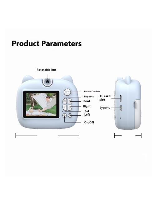 HD 1080P Thermal Paper Printing Camera & Video Recorder for Kids