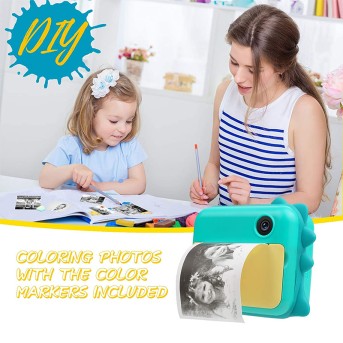 1080P HD Kids Digital Camera Instant Print Front and Rear Lens Thermal Photo Paper Compatible 1080P HD Kids Digital Camera Instant Print Front and Rear Lens Thermal Photo Paper Compatible