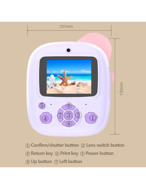 48MP 1080P HD Video Thermal Printing Photo Instant Camera Portable Mini Toy Camera for Kids