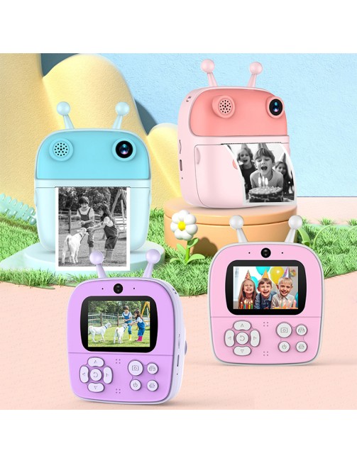 Kids Toy Instant Print Camera Mini Dual Lens HD Video Recording Thermal Photo Paper