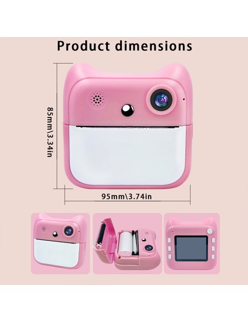 Kids Digital Print Camera 1080P Instant Print Photo