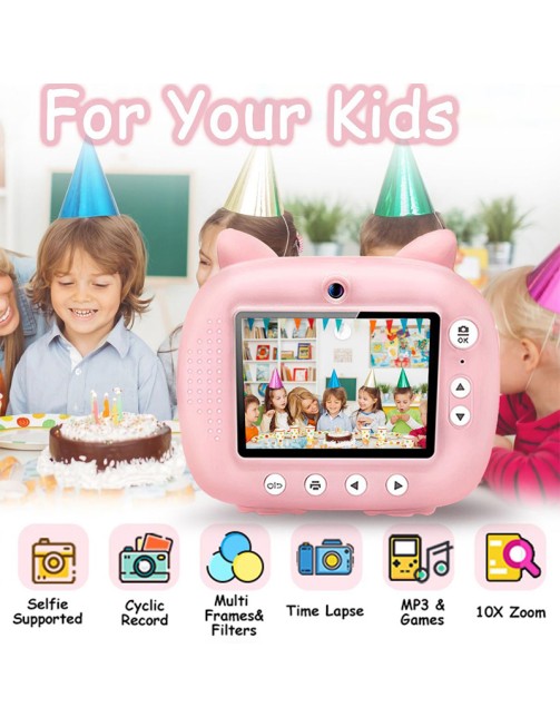 Instant Print Camera with Thermal Photo Paper 1080P HD Digital Camera for Kids