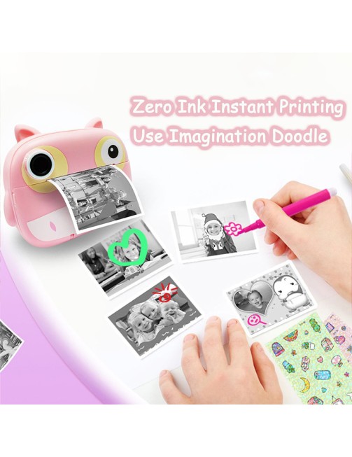Instant Print Camera with Thermal Photo Paper 1080P HD Digital Camera for Kids