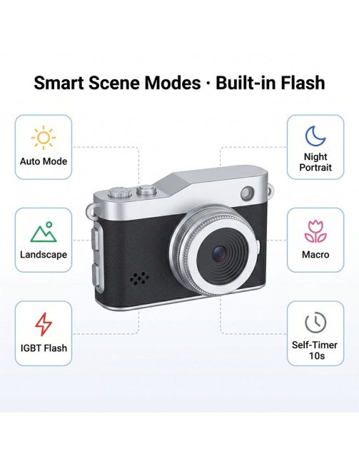 Thumb Camera 1.47 Inch 64MP Effects 1440P Keychain Camera Kids Camera
