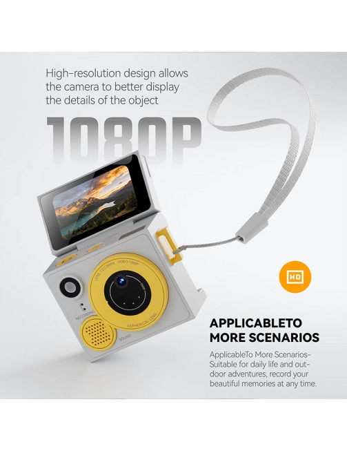 Mini Kids Keychain Camera 1080P HD Screen -C Fill Light 15 Languages