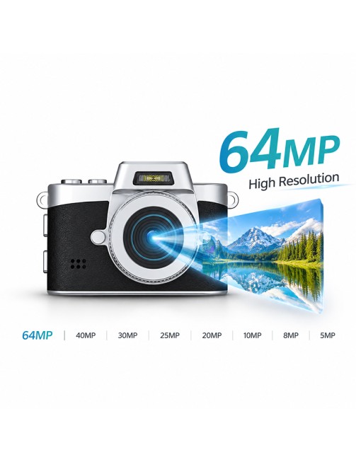 5K 64MP Thumb-Sized Digital Camera Compact Keychain Camera Time-Lapse Slow Motion Mini Kids Vlog Camera