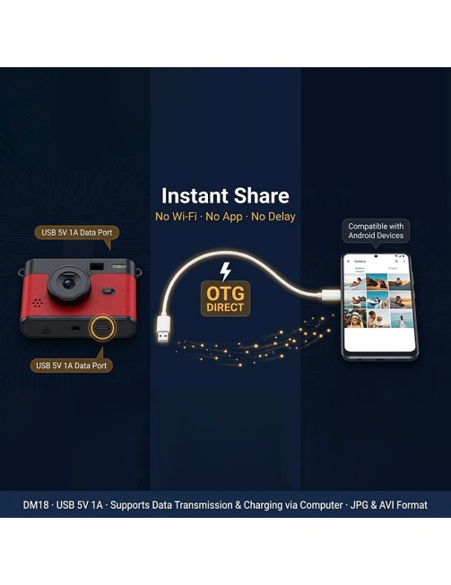 Compact Thumb Camera 1440P Video Recorder Display Connection
