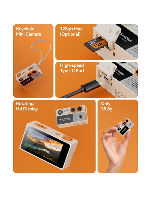 Wireless Thumb Camera 4K Dual Lens Children's Mini Camcorder