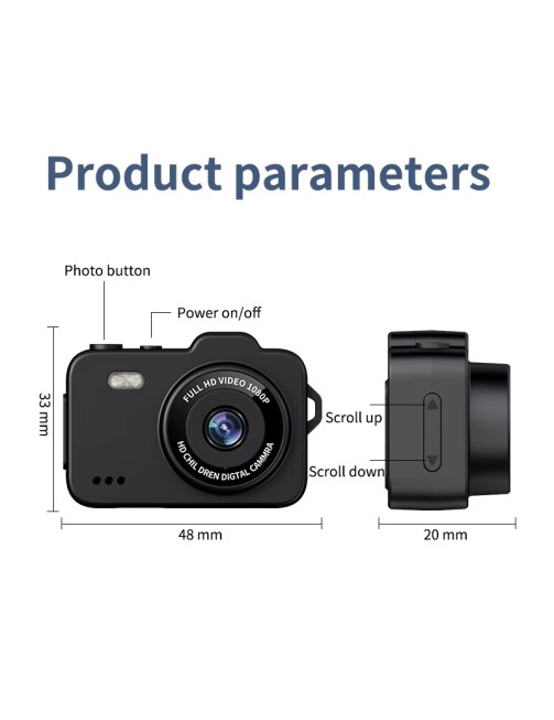 Mini Digital Camera Children 2.4 Inch Dual Lens MP3 Player Night Shot Function