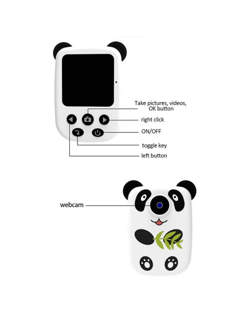 Panda Style 1.4-Inch Children's Mini Digital Camera Cartoon Thumb Music Camera