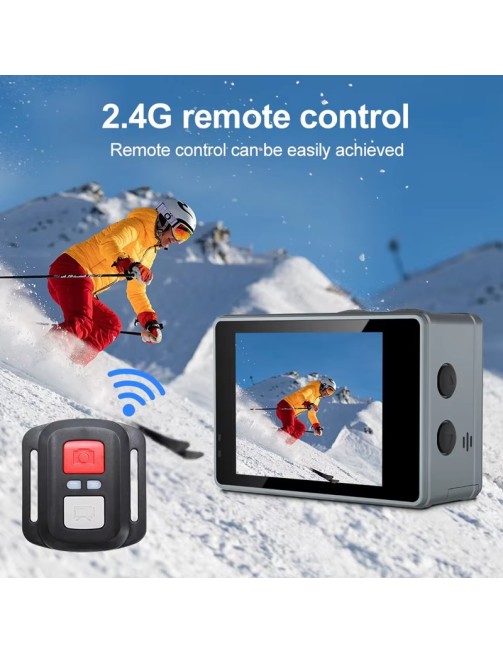 5K Dual Screen Action Camera with 2.4G Remote and Waterproof