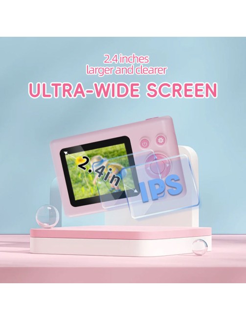 Children Animal Mini HD Waterproof Camera 2.4-inch LCD Screen 180 Degree Wide Angle Night Shot