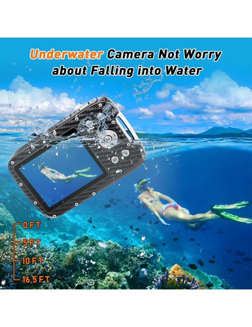 4K Waterproof Digital Camera with 32GB Card Underwater Camera Portable Camera