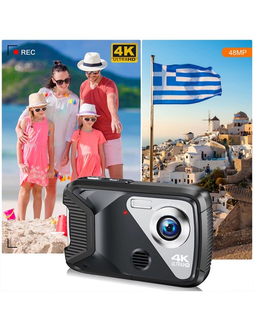 4K Waterproof Digital Camera with 32GB Card Underwater Camera Portable Camera