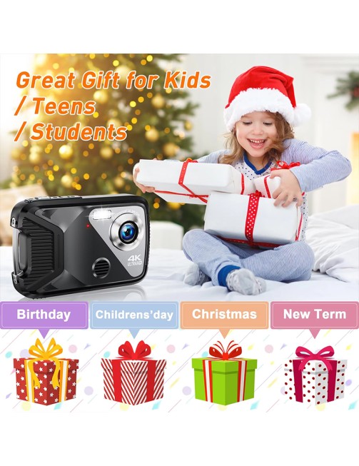 4K Waterproof Digital Camera with 32GB Card Underwater Camera Portable Camera