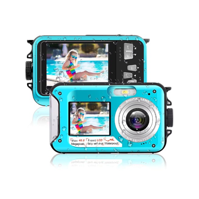 Waterproof Camera 4K 11FT Underwater 16X Autofocus 48MP Selfie Dual Screen Digital Camera