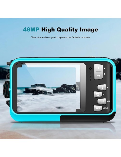 Waterproof Camera 4K 11FT Underwater 16X Autofocus 48MP Selfie Dual Screen Digital Camera