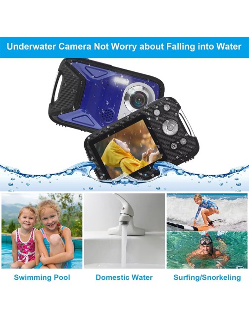 Waterproof Digital Camera 1080P 21MP HD Underwater Kids Camera with 2.8 Inch LCD Screen 8X Digital Zoom